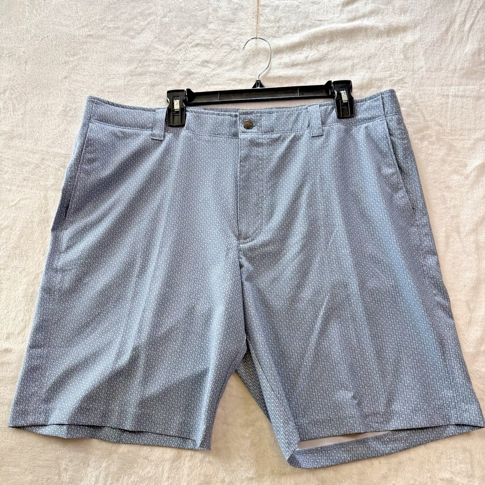 Callaway All Over Geo Print Golf Shorts Mens Sz 38 Bl/White Stretch Performance